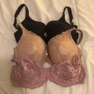 Victoria’s Secret 3 piece bra set- 34-DDD